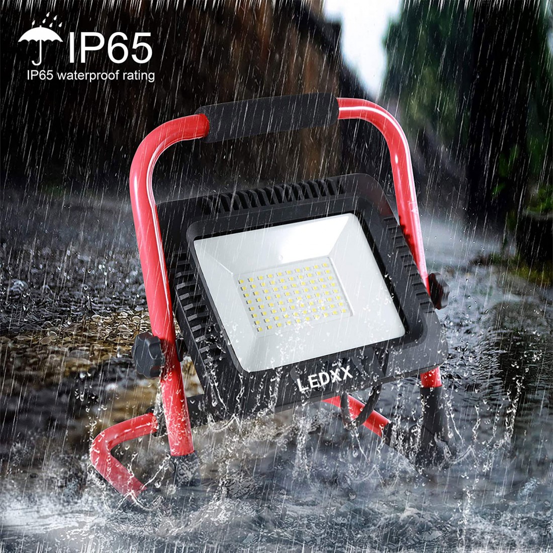 Buy LED Construction Floodlight Light 50W 5500LM 6500K, Waterproof IP65 Work Light Rotatable